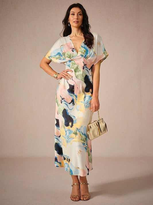 Satin Tie Dye Maxi Dress-S12595114