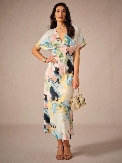 Satin Boho Maxi Dress