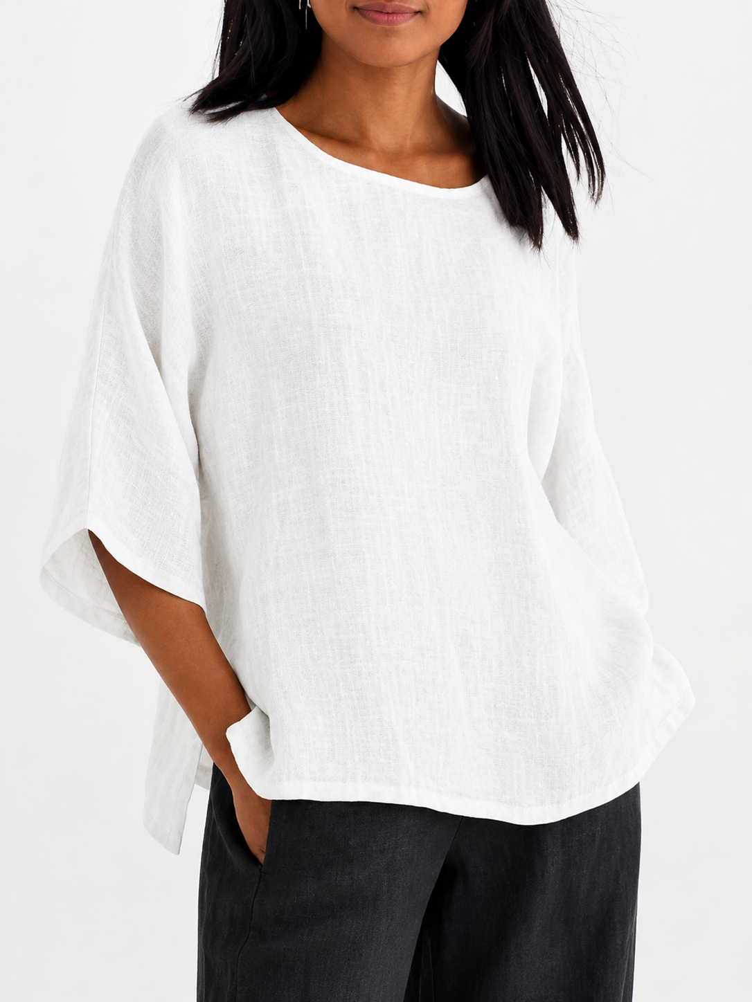 Women's Crew Neck 100% Cotton Blouse
