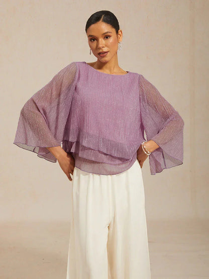 Chiffon Bloemenlaagjes Blouse