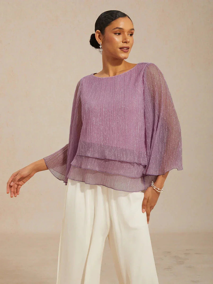 Chiffon Bloemenlaagjes Blouse