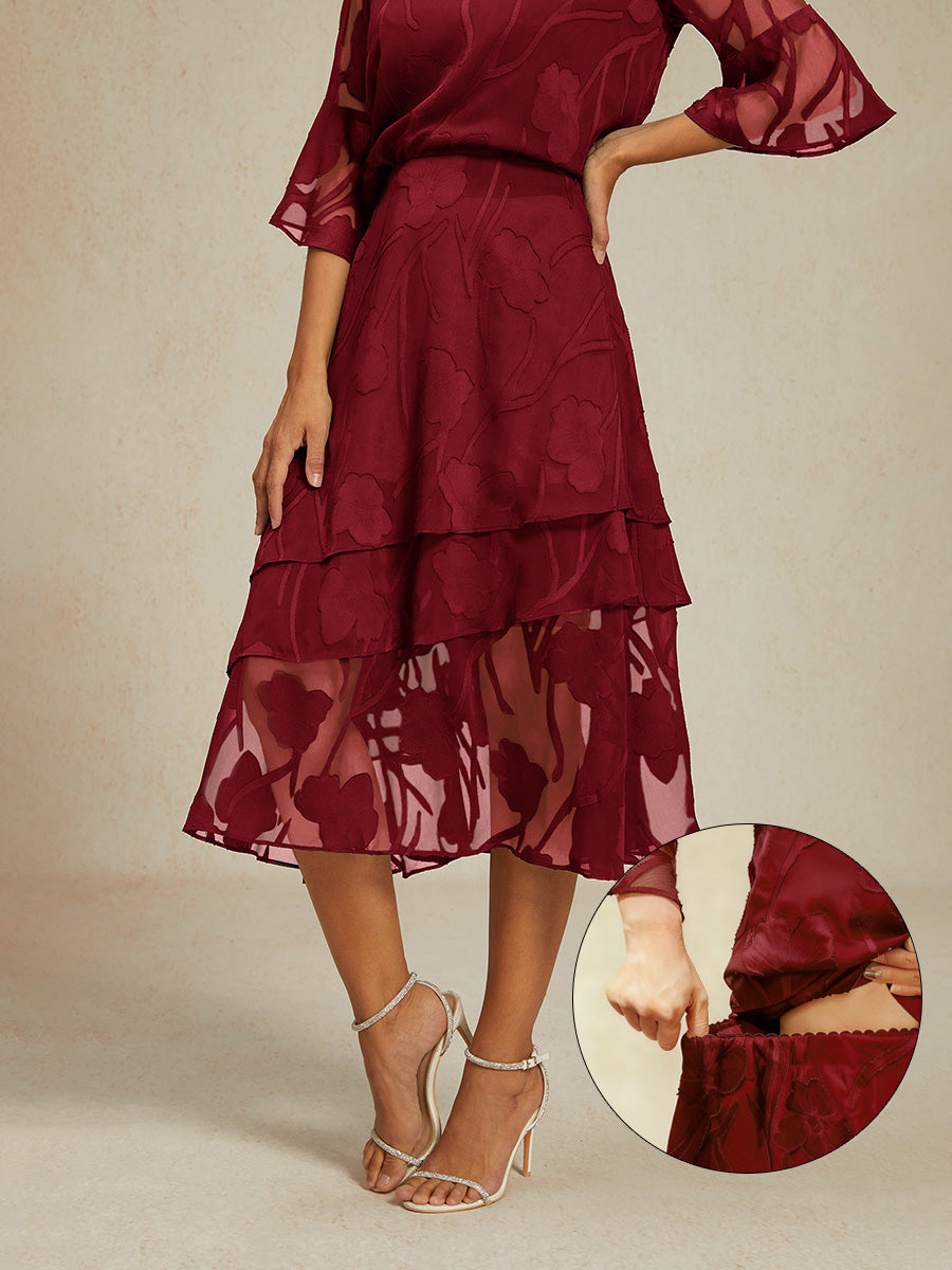 Bloemen Chiffon Midi Rok