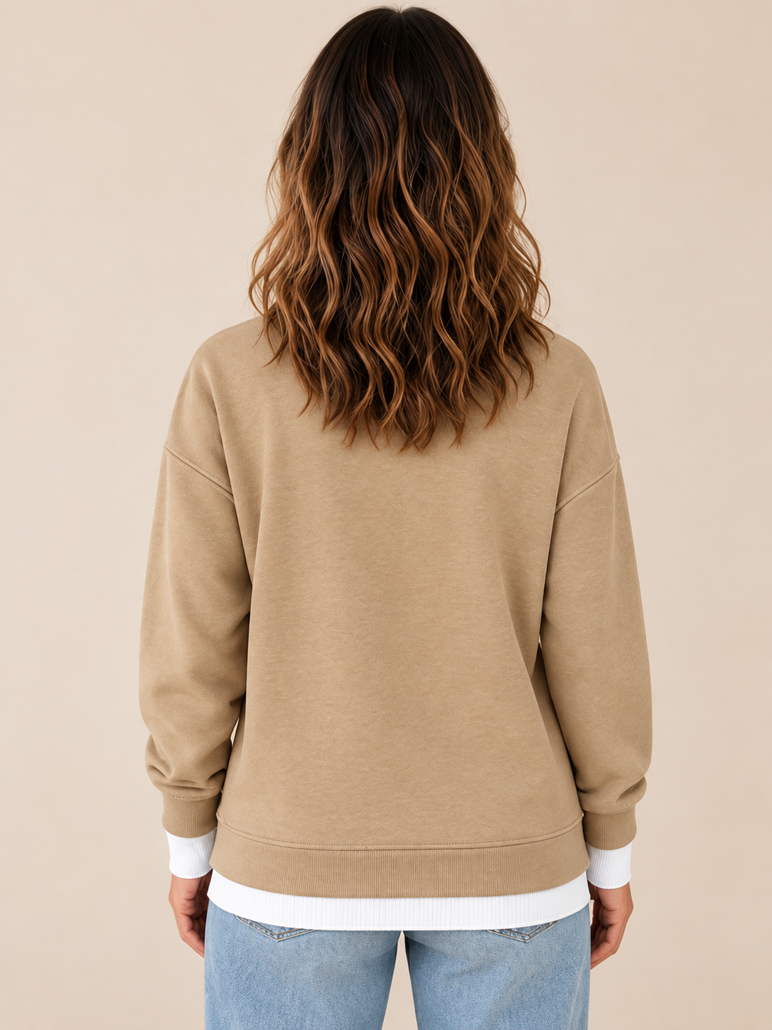 Cotton Textured Patchwork Sweatshirt