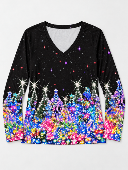 Christmas Graphic V-Neck Tee