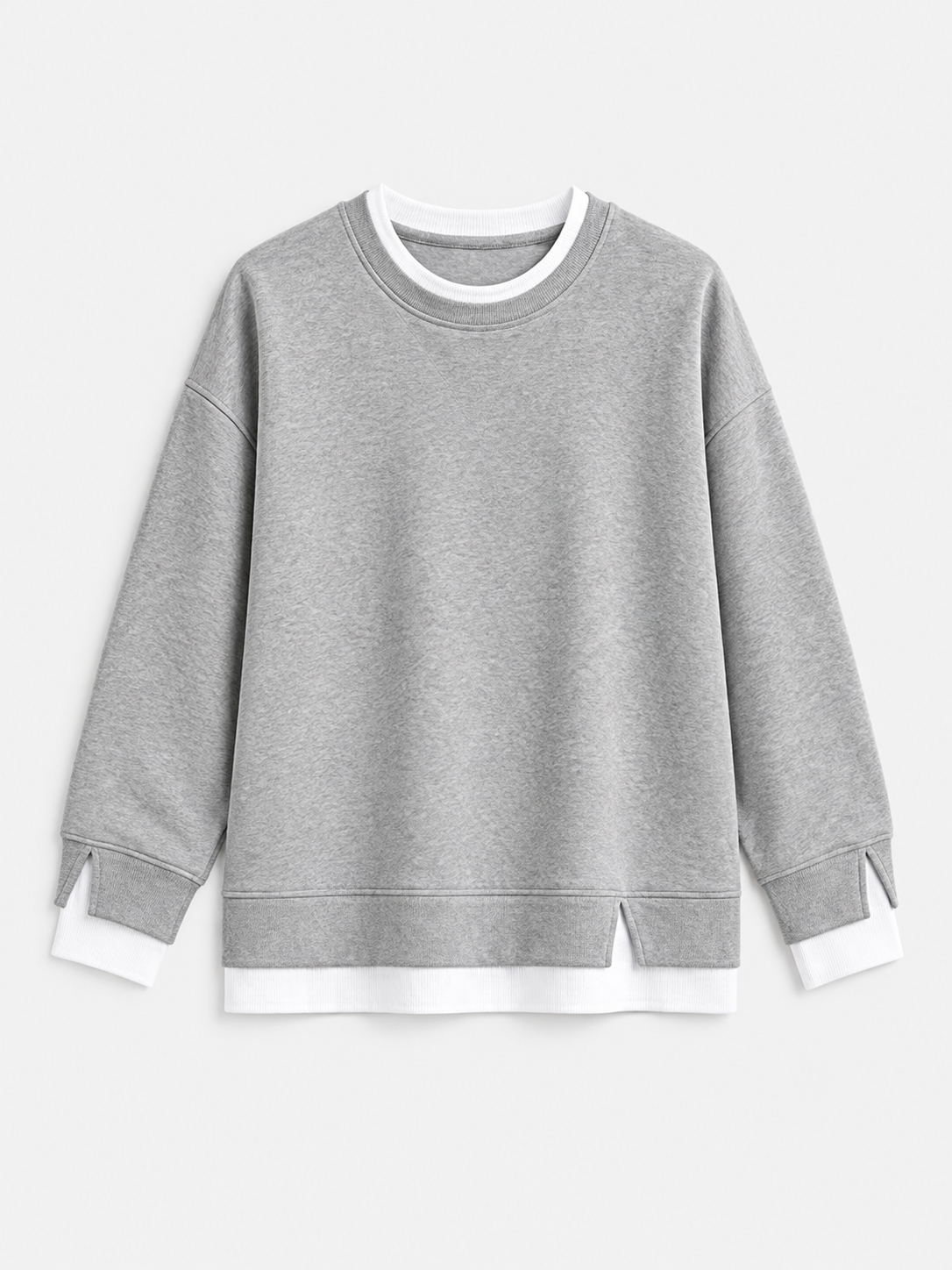 Cotton Textured Patchwork Sweatshirt