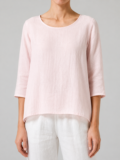 Women's Crew Neck 100% Cotton Blouse