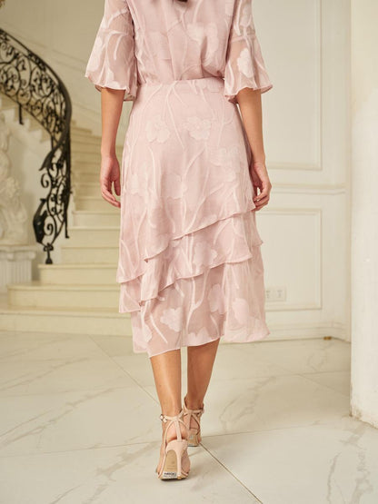 Floral Chiffon Midi Skirt