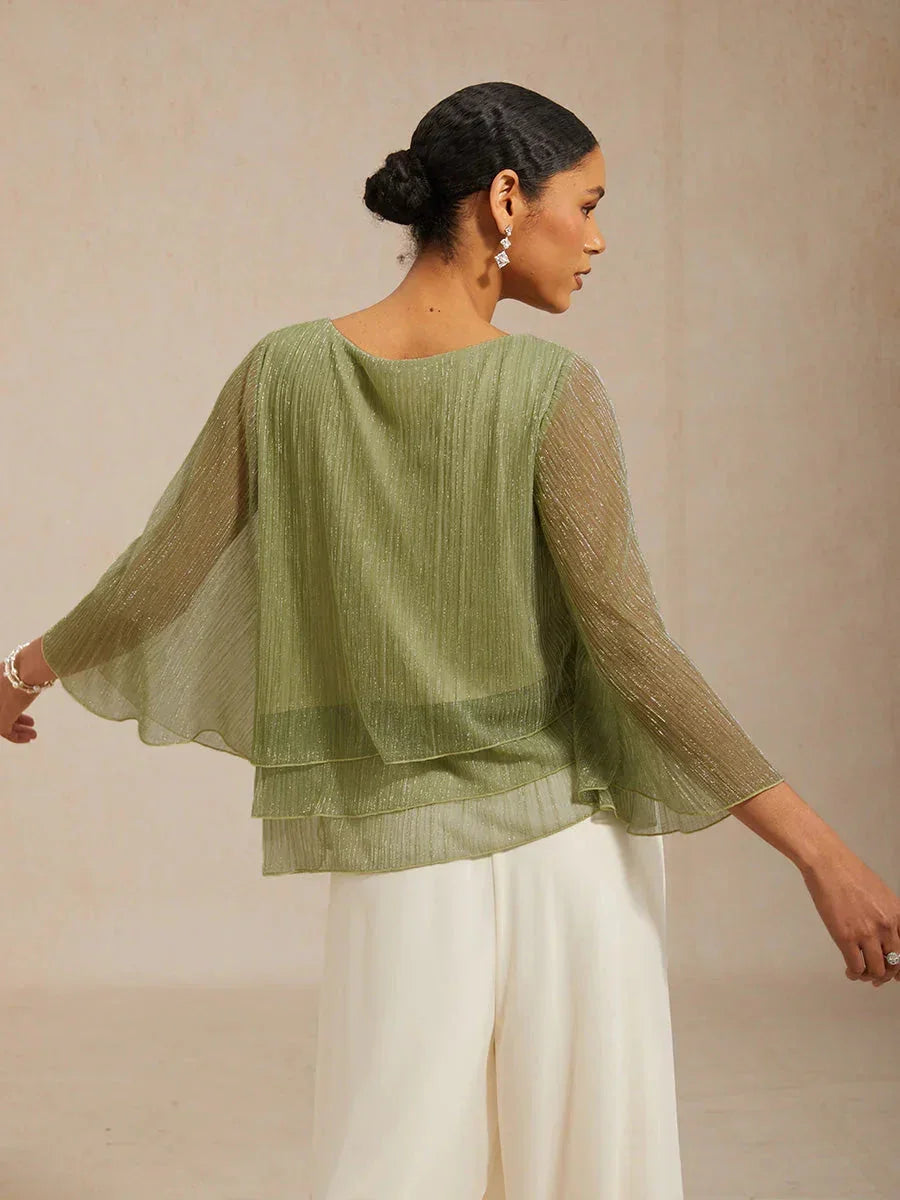 Chiffon Bloemenlaagjes Blouse