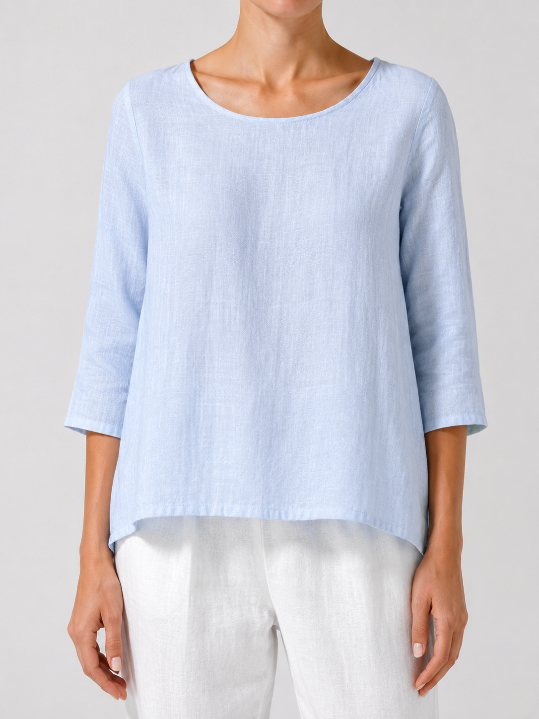 Women's Crew Neck 100% Cotton Blouse