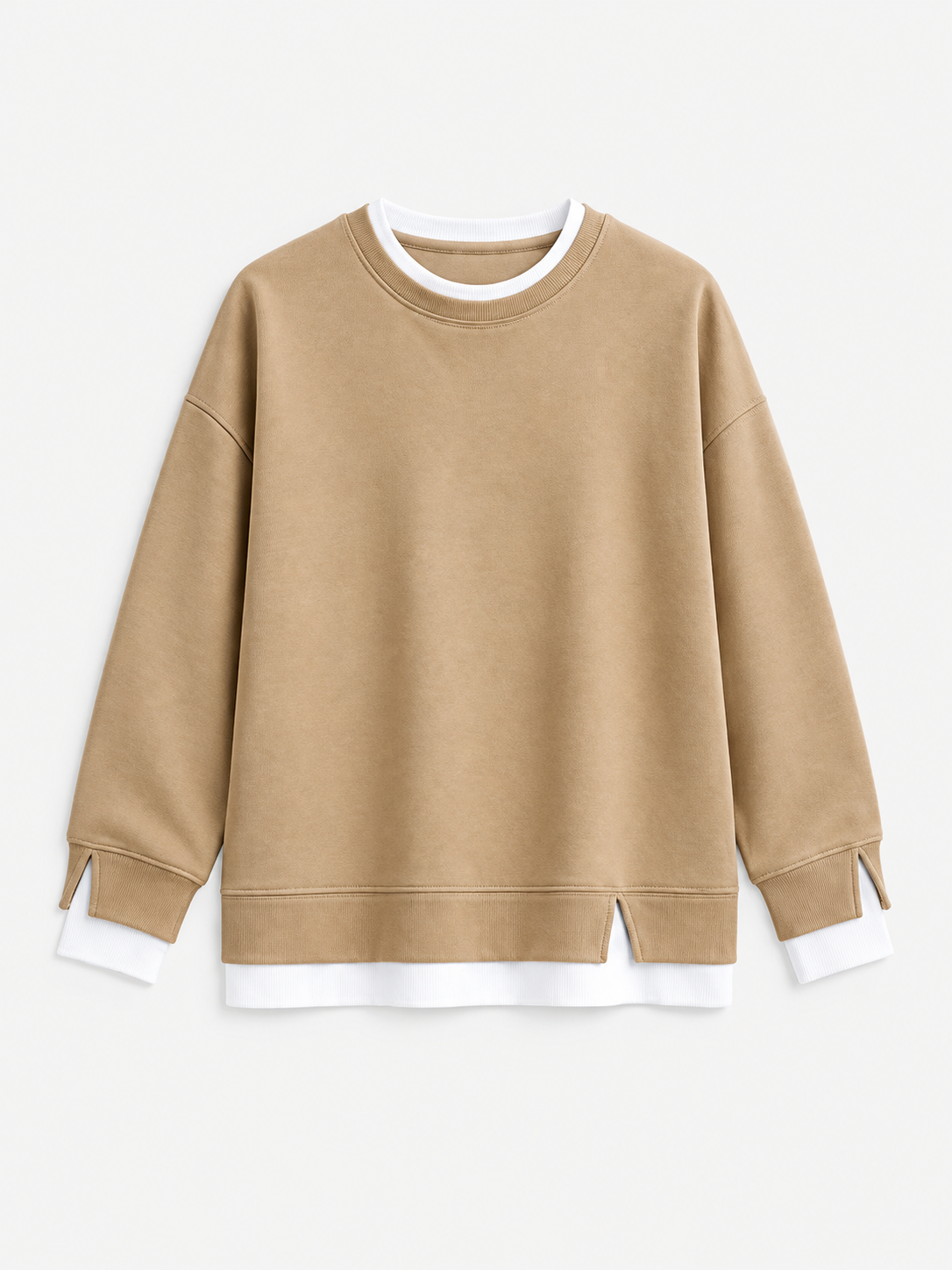 Cotton Textured Patchwork Sweatshirt