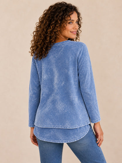 100% Washed Cotton Layered Top