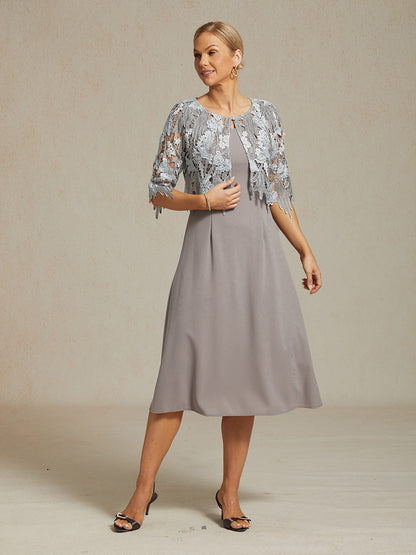 Chic Embroidered Lace Jacket with Rhinestone Button