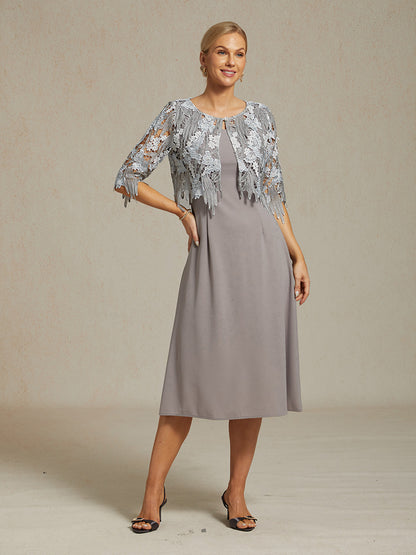 Chic Embroidered Lace Jacket with Rhinestone Button