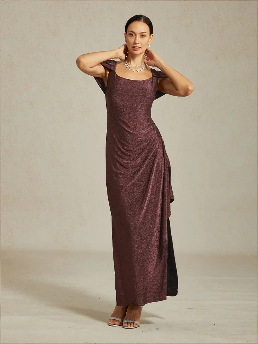 Glitzerkleid mit kalten Schultern