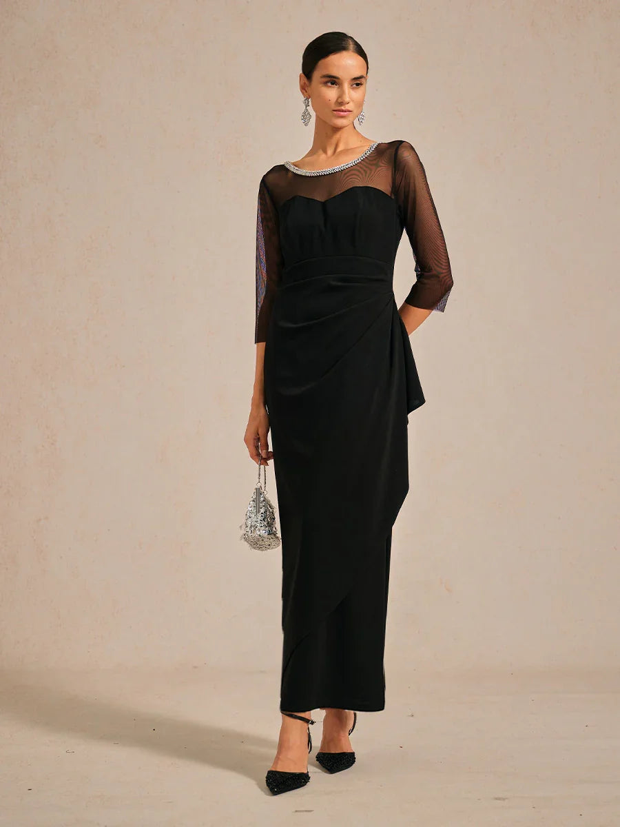 Cold Shoulder Glitter Metallic Knit Dress