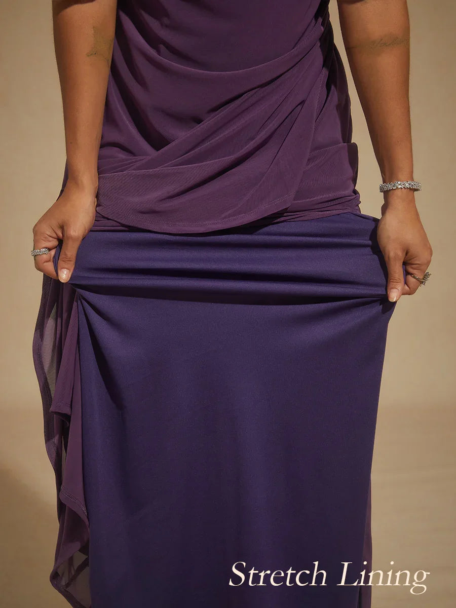 A-Linien-Kleid aus Rosettenspitze mit Paillettenverzierung