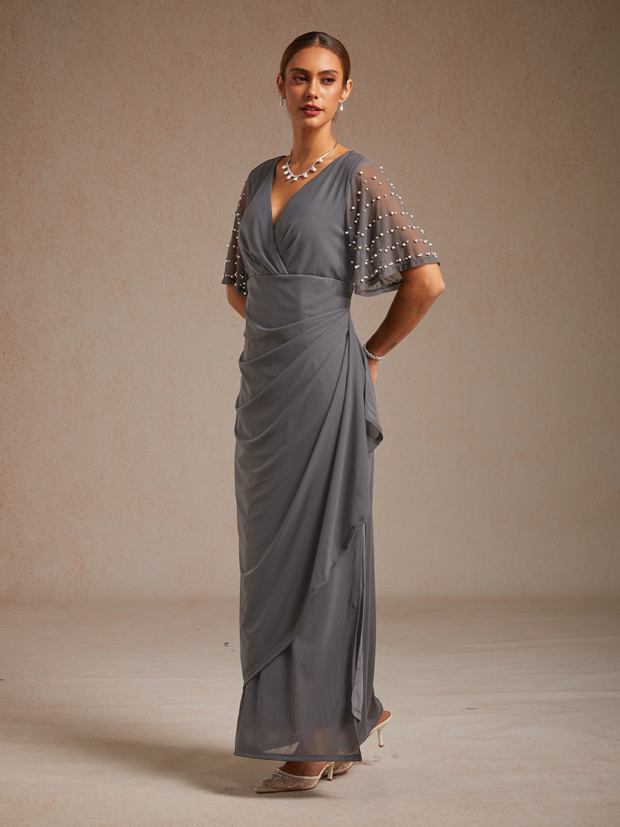 A-Linien-Kleid aus Rosettenspitze mit Paillettenverzierung