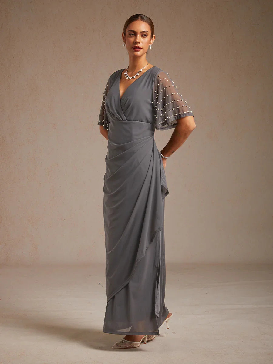 A-Linien-Kleid aus Rosettenspitze mit Paillettenverzierung