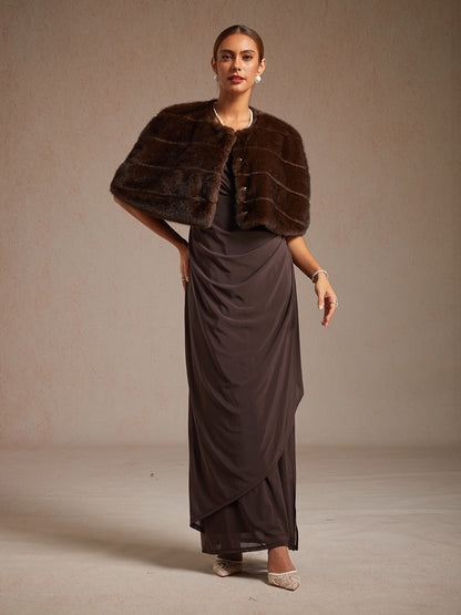 A-Linien-Kleid aus Rosettenspitze mit Paillettenverzierung