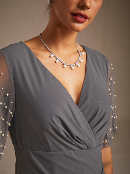 A-Linien-Kleid aus Rosettenspitze mit Paillettenverzierung