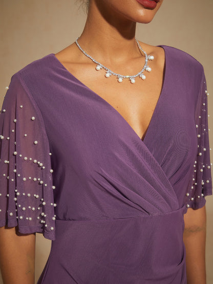 A-Linien-Kleid aus Rosettenspitze mit Paillettenverzierung