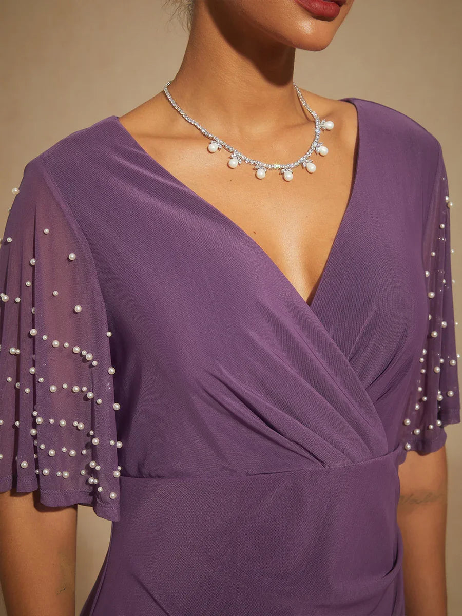 A-Linien-Kleid aus Rosettenspitze mit Paillettenverzierung