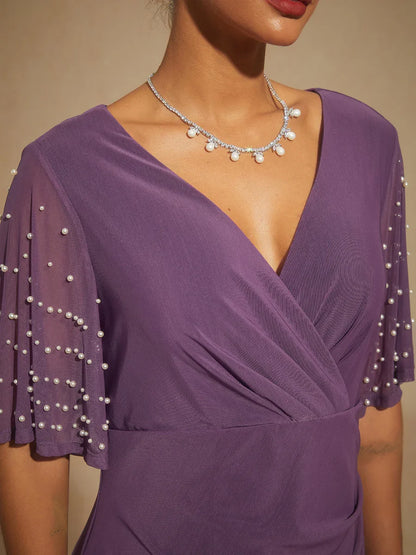 A-Linien-Kleid aus Rosettenspitze mit Paillettenverzierung