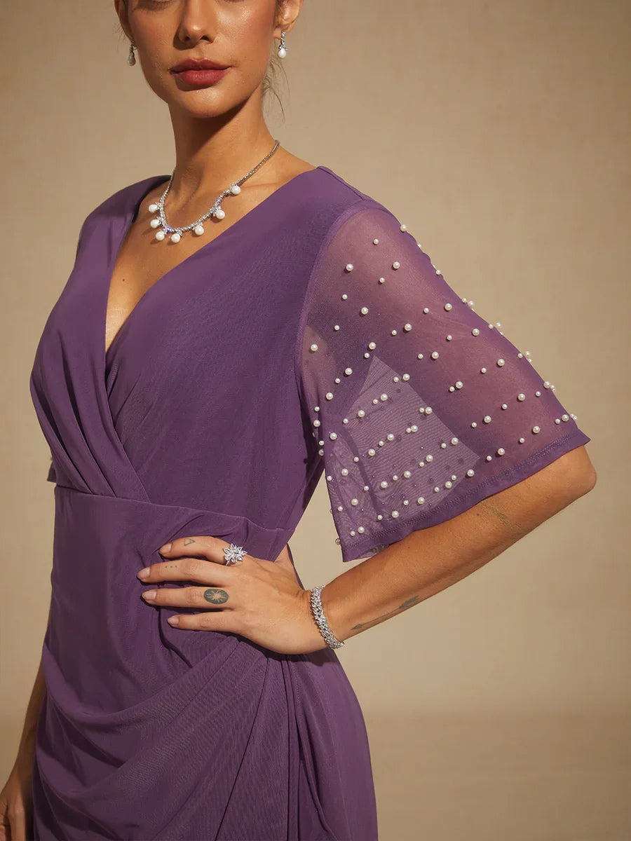 A-Linien-Kleid aus Rosettenspitze mit Paillettenverzierung