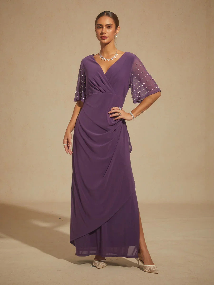 A-Linien-Kleid aus Rosettenspitze mit Paillettenverzierung