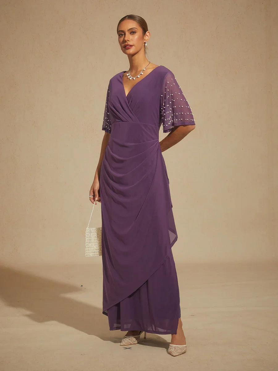 A-Linien-Kleid aus Rosettenspitze mit Paillettenverzierung