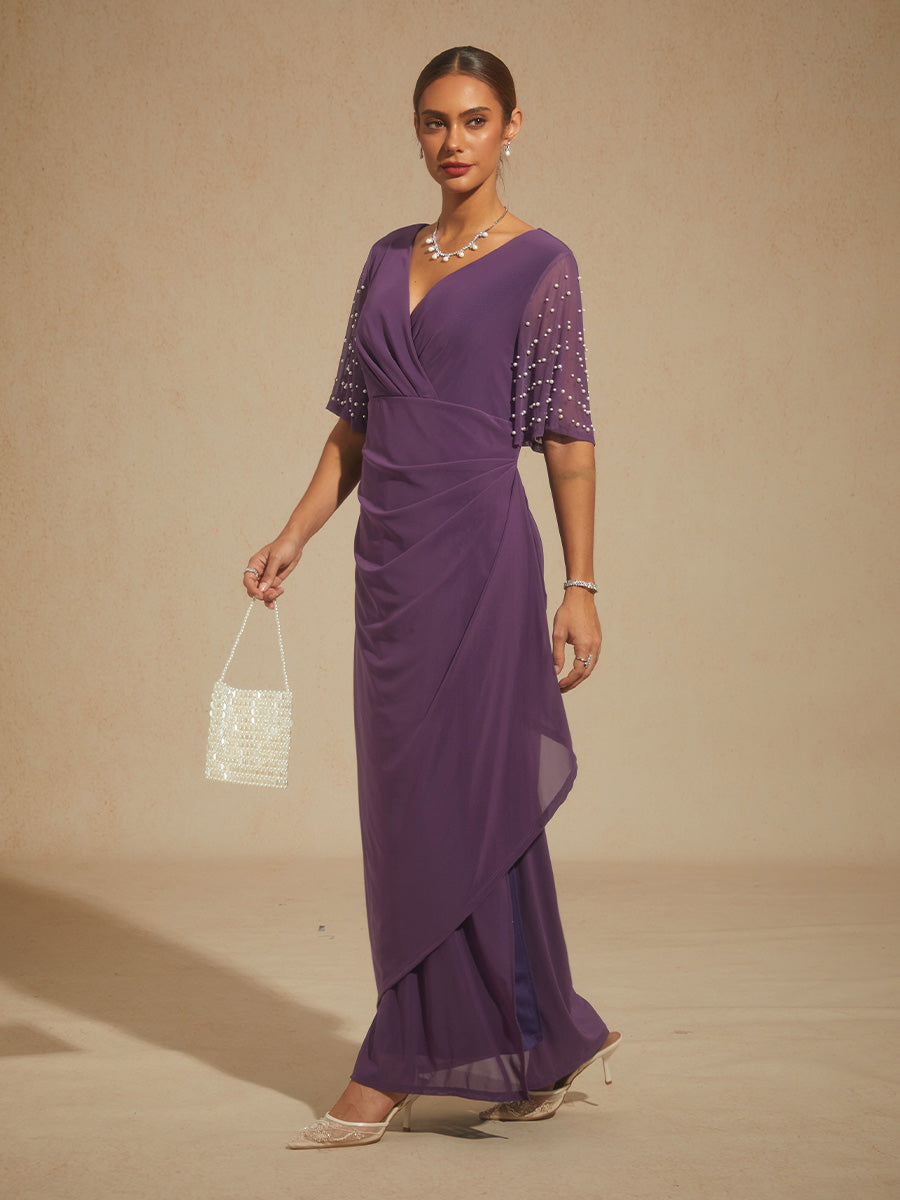 A-Linien-Kleid aus Rosettenspitze mit Paillettenverzierung