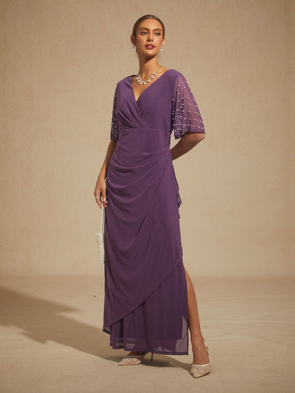 A-Linien-Kleid aus Rosettenspitze mit Paillettenverzierung