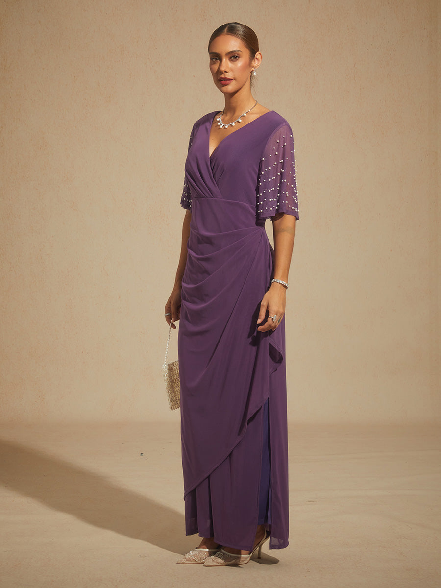 A-Linien-Kleid aus Rosettenspitze mit Paillettenverzierung