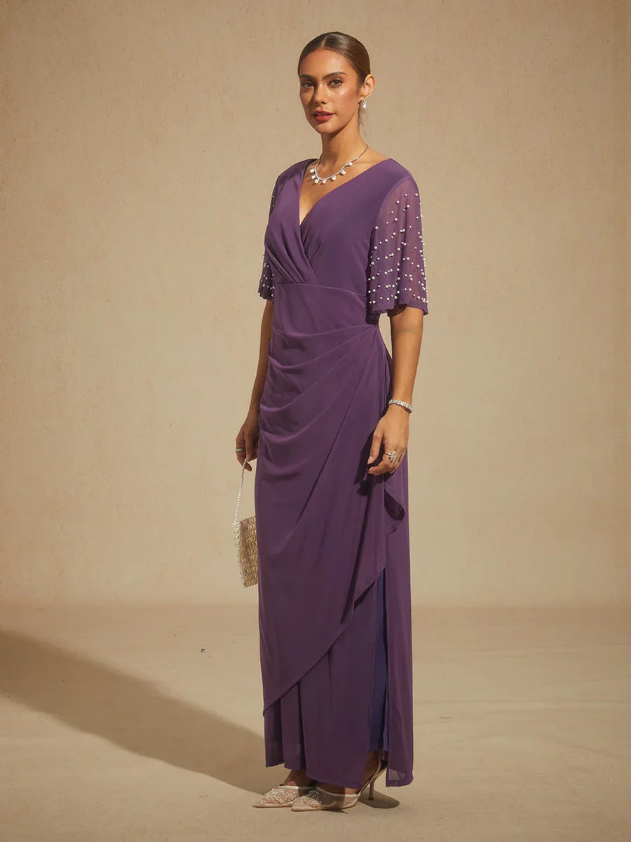 A-Linien-Kleid aus Rosettenspitze mit Paillettenverzierung