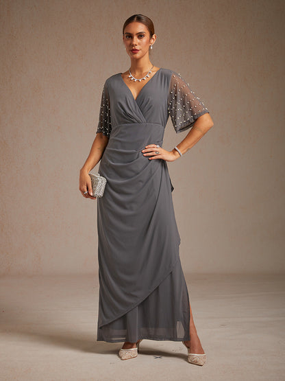 A-Linien-Kleid aus Rosettenspitze mit Paillettenverzierung