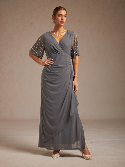 A-Linien-Kleid aus Rosettenspitze mit Paillettenverzierung