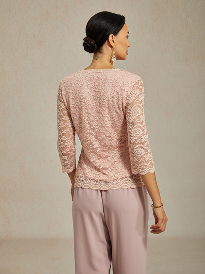 Elegantes Spitzentop mit Fledermausärmeln