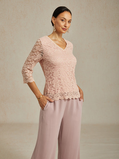 Elegantes Spitzentop mit Fledermausärmeln