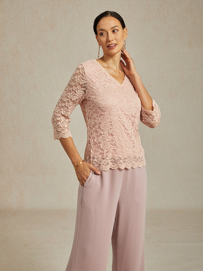 Elegantes Spitzentop mit Fledermausärmeln