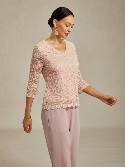 Elegantes Spitzentop mit Fledermausärmeln