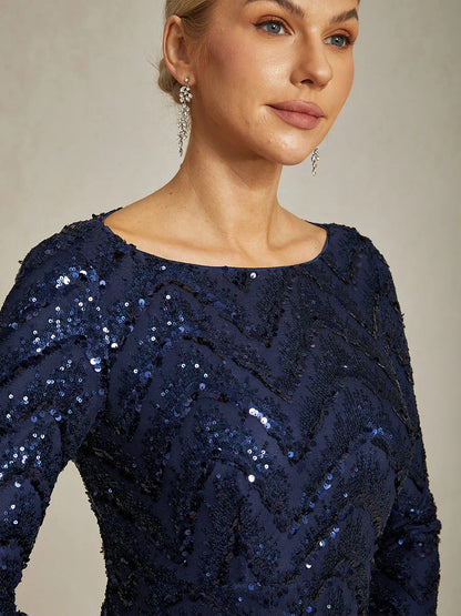 Elegantes, figurbetontes Cocktailkleid mit ausgestellten Ärmeln