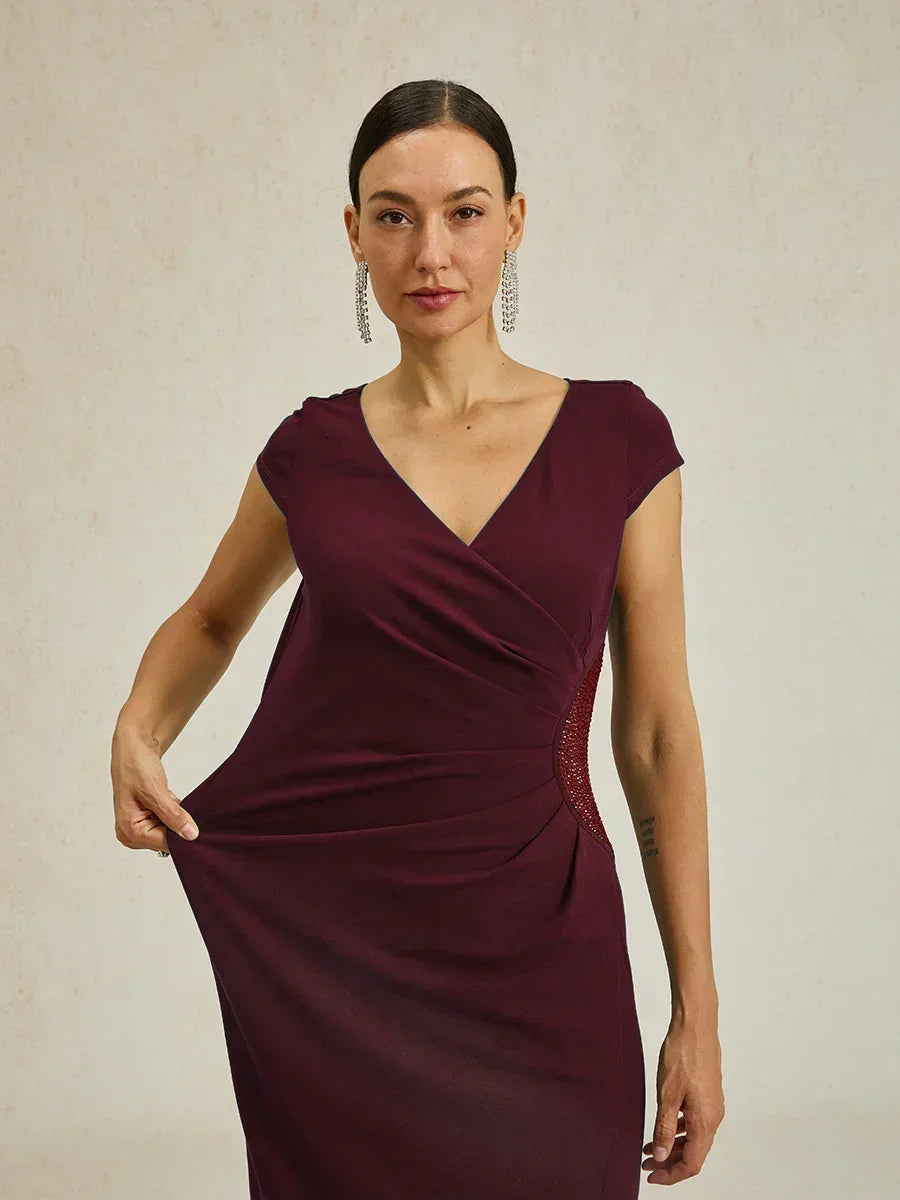 Elegantes Wickelkleid in Salbeigrün