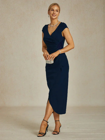 Elegantes Wickelkleid in Salbeigrün