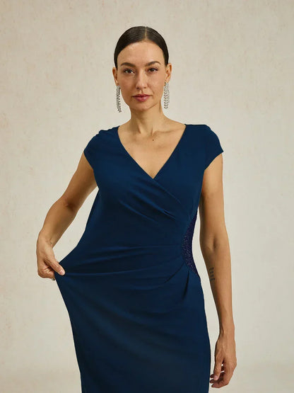 Elegantes Wickelkleid in Salbeigrün