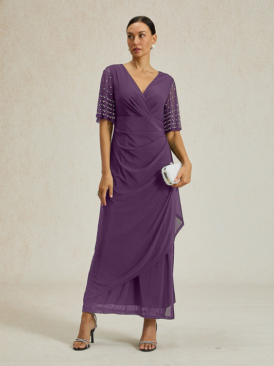 A-Linien-Kleid aus Rosettenspitze mit Paillettenverzierung