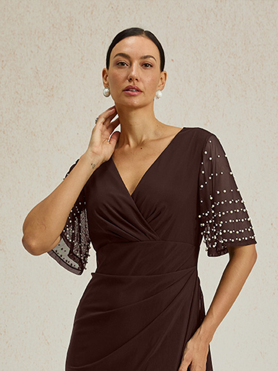 A-Linien-Kleid aus Rosettenspitze mit Paillettenverzierung