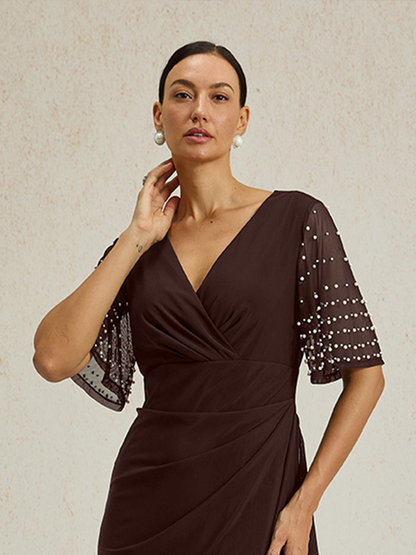 A-Linien-Kleid aus Rosettenspitze mit Paillettenverzierung