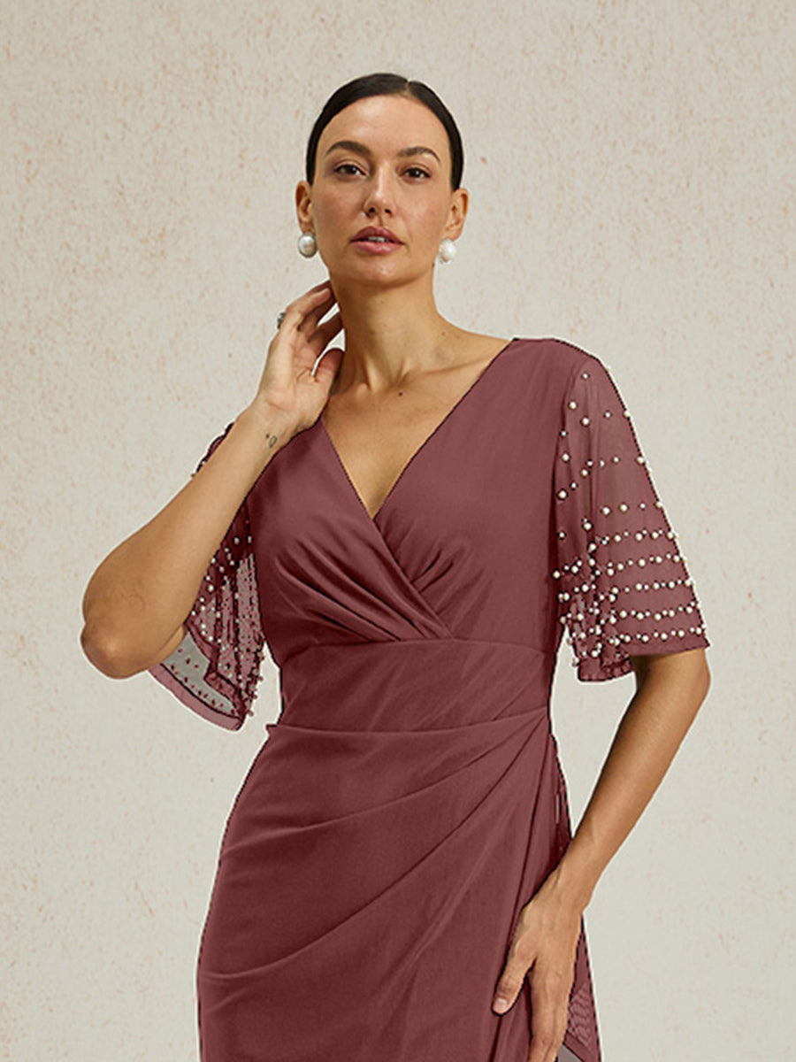 A-Linien-Kleid aus Rosettenspitze mit Paillettenverzierung