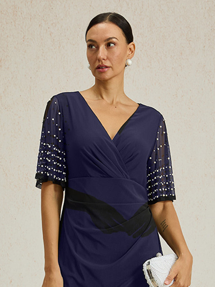 A-Linien-Kleid aus Rosettenspitze mit Paillettenverzierung