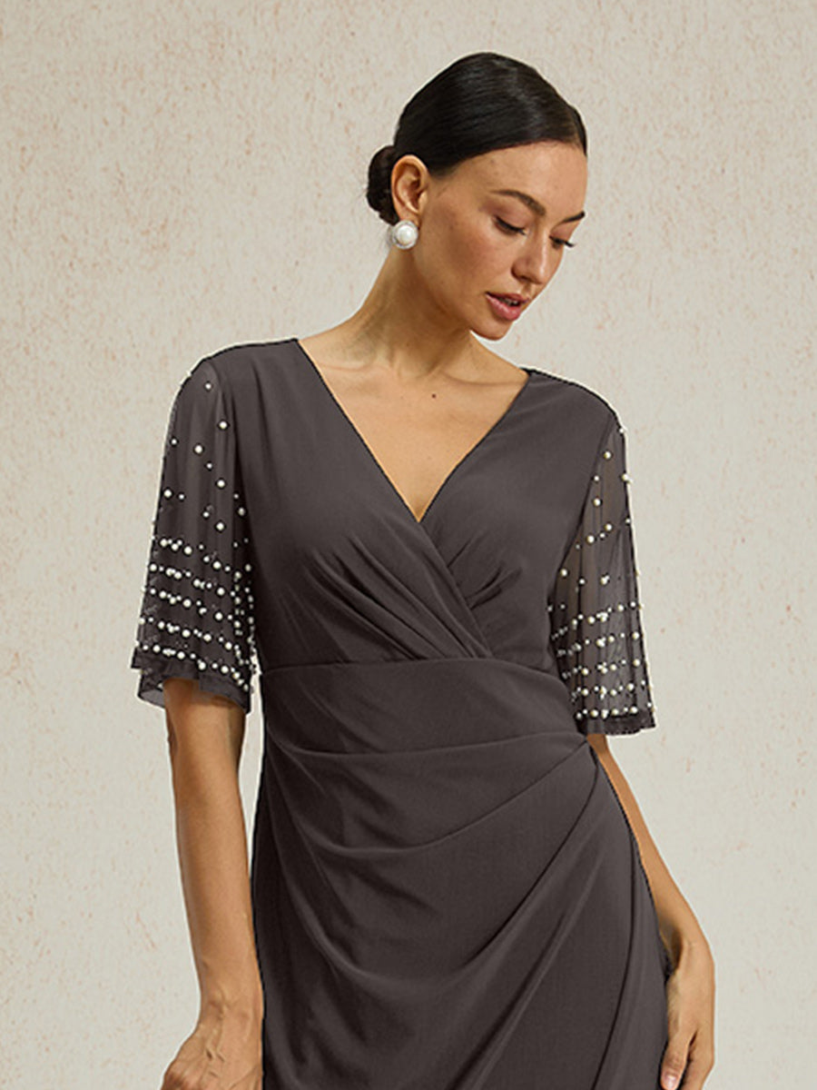 A-Linien-Kleid aus Rosettenspitze mit Paillettenverzierung